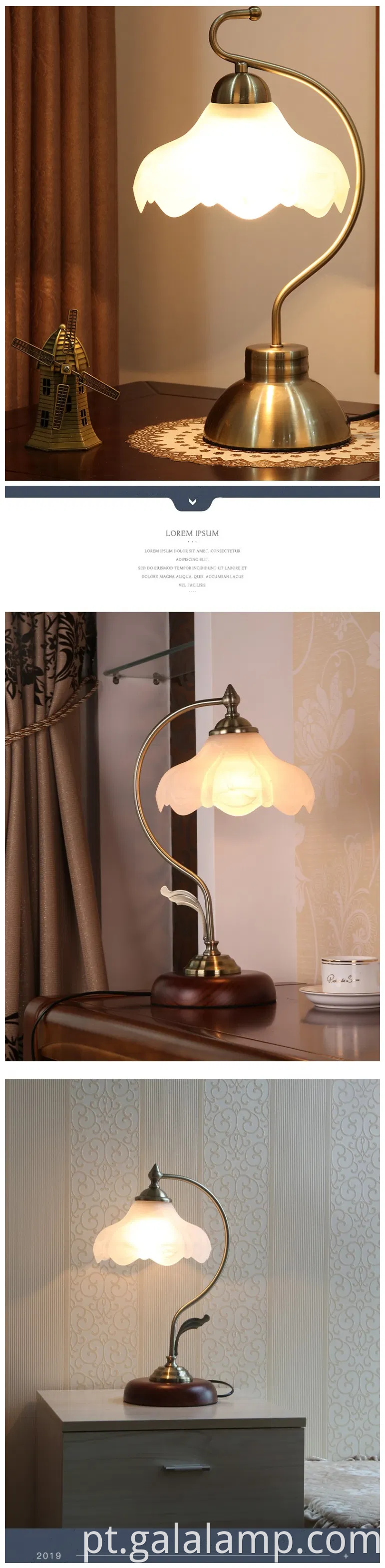 Luminária de mesa floral elegante para a casa moderna dé cor